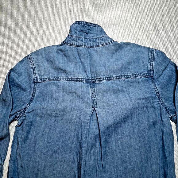 Cloth & Stone Tencel Anthropologie Chambray Button Down Top XS Soft Denim Shirt - Picture 7 of 15